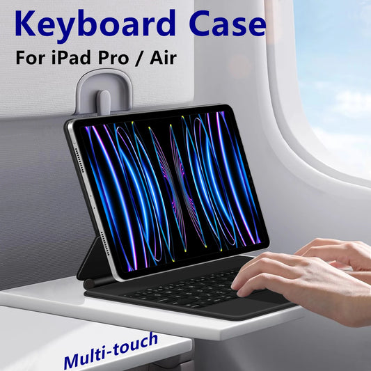 Keyboard Case For iPad Pro 11 Inch 12.9" M2 M4 Pro 13 Air 11 5th 4th 10.9" 6 10th generation Magic Smart Cover Folio Multi-touch