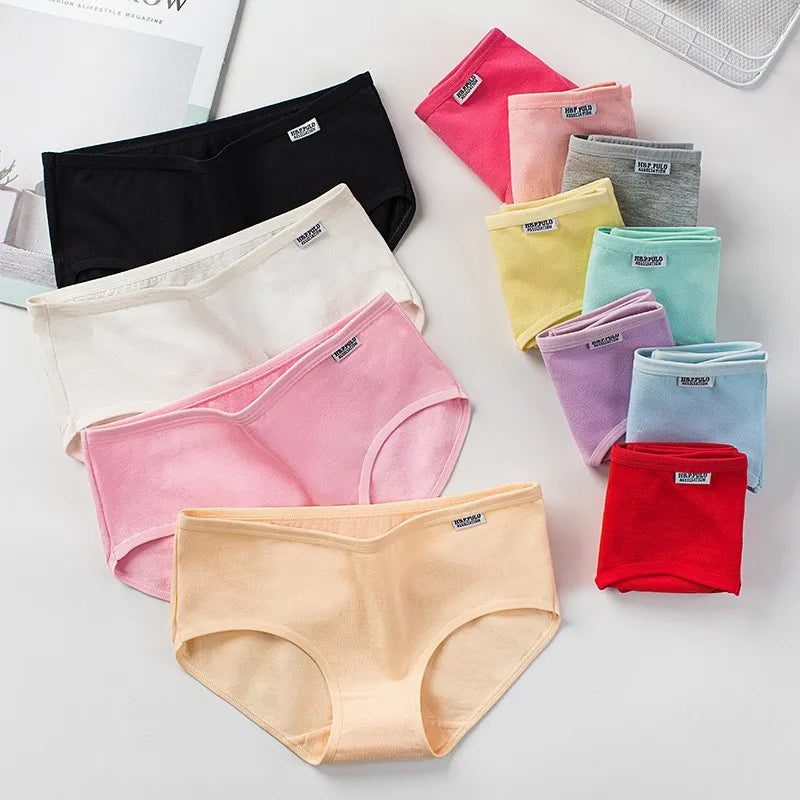 3Pcs Sexy Panties Women Cotton Underwear Antibacterial Briefs Girls Seamless Cozy Female Underpants Intimates Low-Rise Lingeries