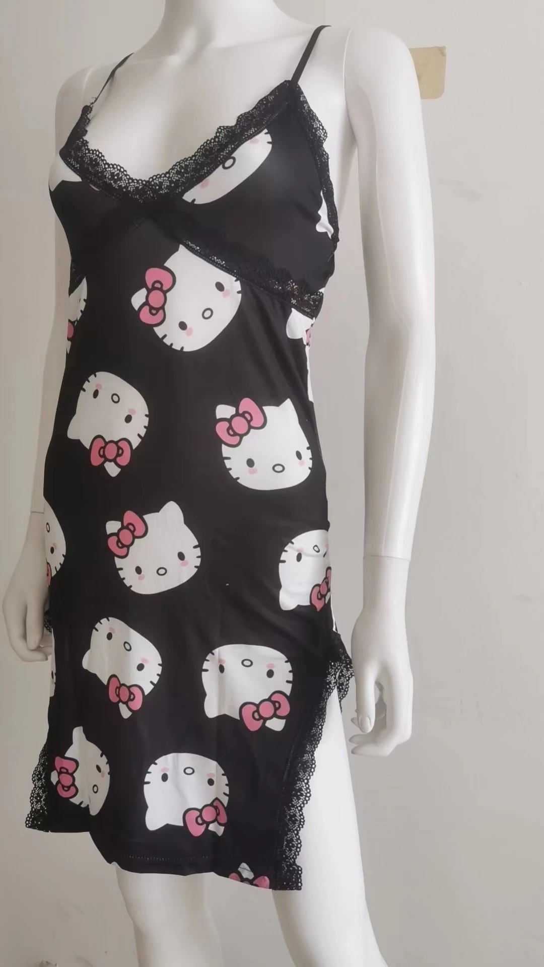 2024 New Hello Kitty Summer Ladies Nightdress Slip Dress Anime Sanrio My Melody Cartoon Cute Sweet Cotton Pajamas Homewear Cloth