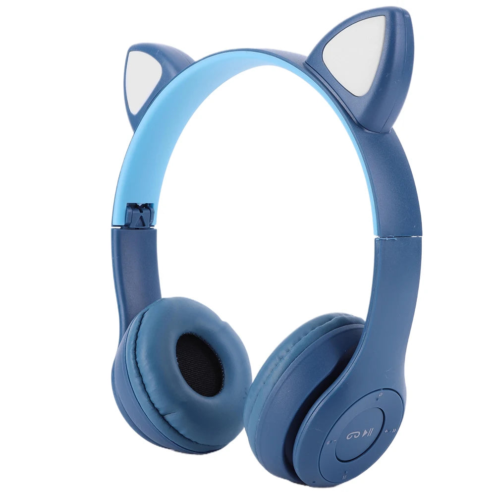 Flash Light Cat Ear Earphone Voice Control Bluetooth-Compatible Cute Cat Ears Wireless Headphone Kids Girls Stereo Music Headset