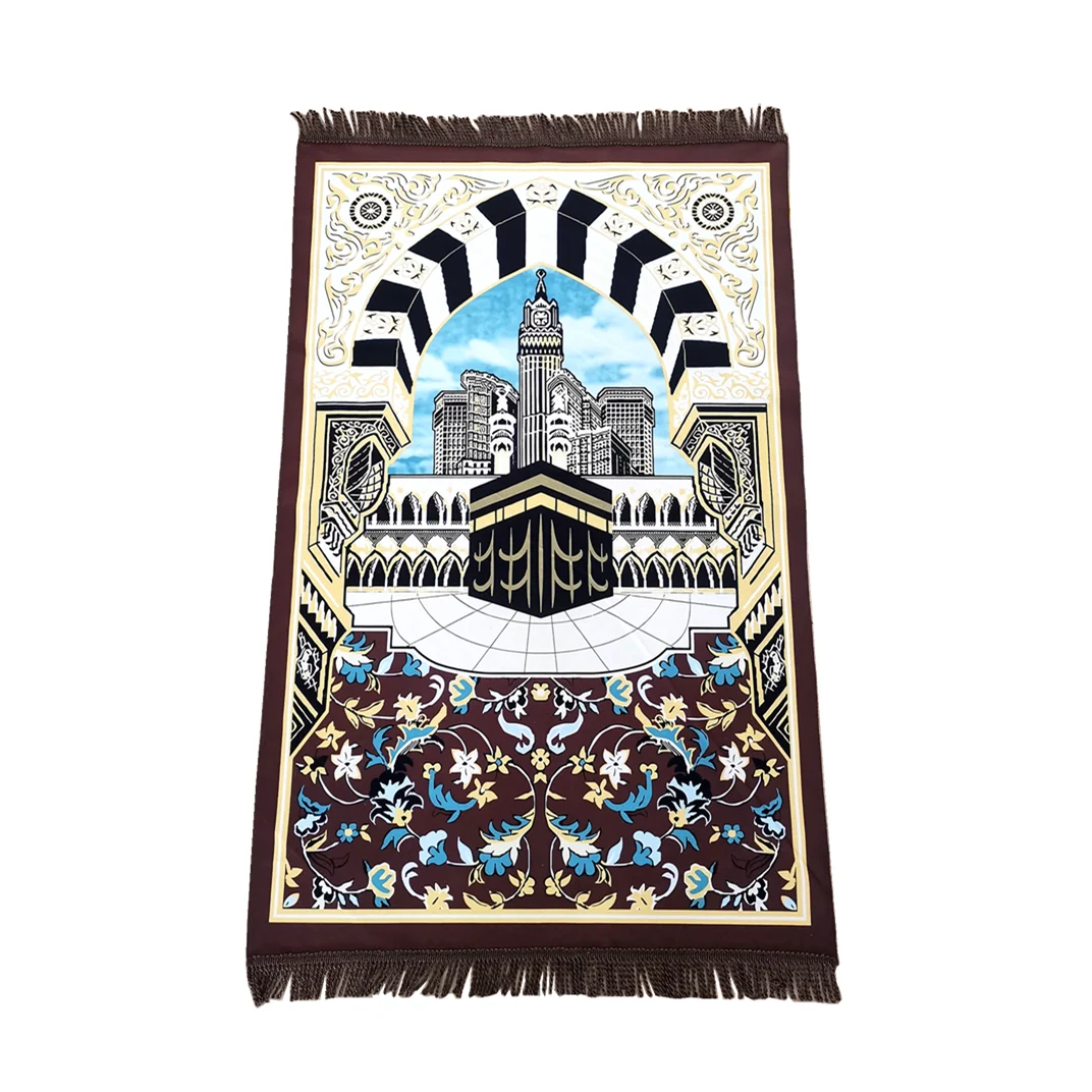 Islam Portable Prayer Rug Muslim Prayer Mat Arabic Hajji Sejadah Janamaz Tapis prière ramadan70x110cm