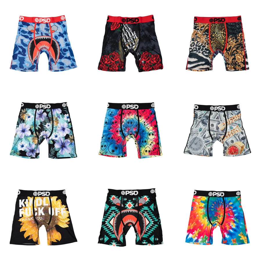 1Pcs Sexy Men Underwear Boxers Men's Panties Lingerie Breathable Printed Male Underpants Plus Size Man Boxer Briefs Mens Trunks