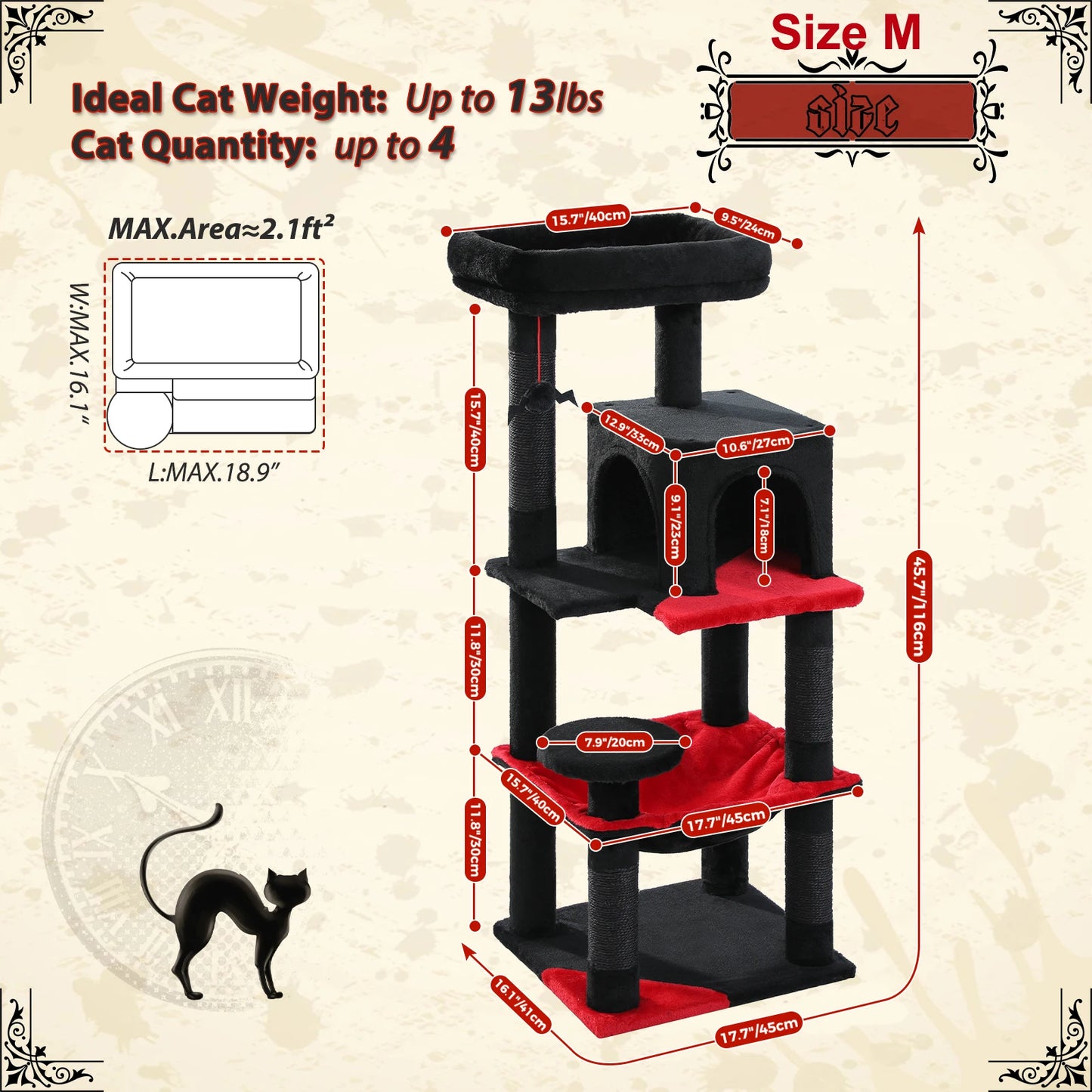 Luxury Cat Tree House Tower with Cabinet Solid Wood Cat Tree Posting Toy Multi-Level Kitten Cat Condo rascador gato arbre à chat