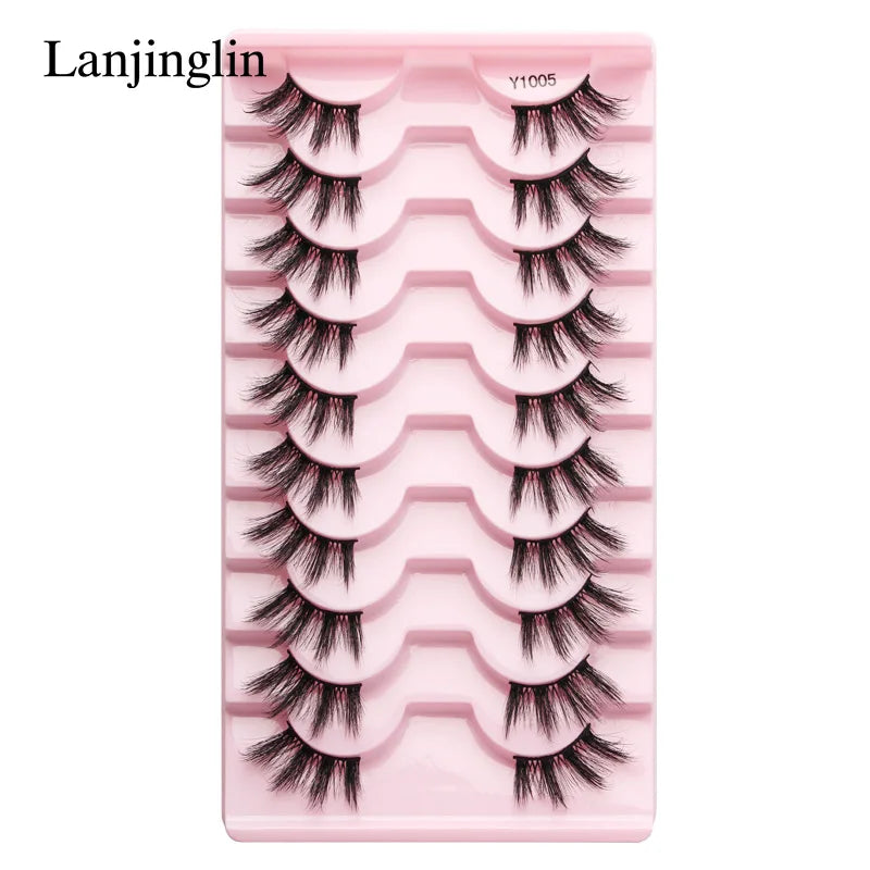 False Eyelashes 3/5/10 Pairs Half Lashes Cat Eye Natural Look Faux Cils Wispy 3d Mink Eyelashes Extension Make up Tools Cílios