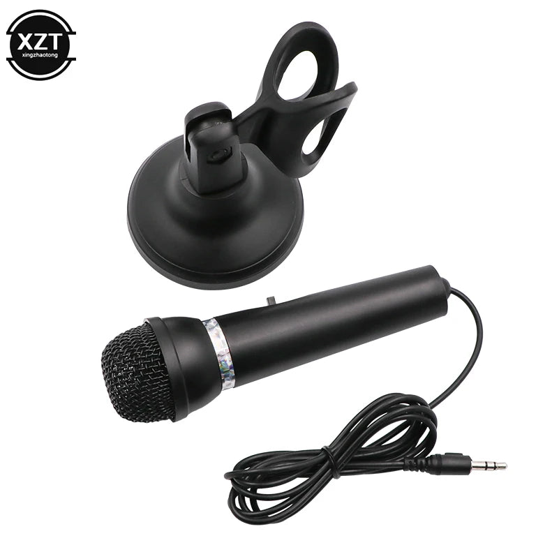 NEW Condenser Microphone Handheld 3.5mm Plug with MIC Desktop Stand for PC YouTube Video Skype Chatting Gaming Podcast Recording