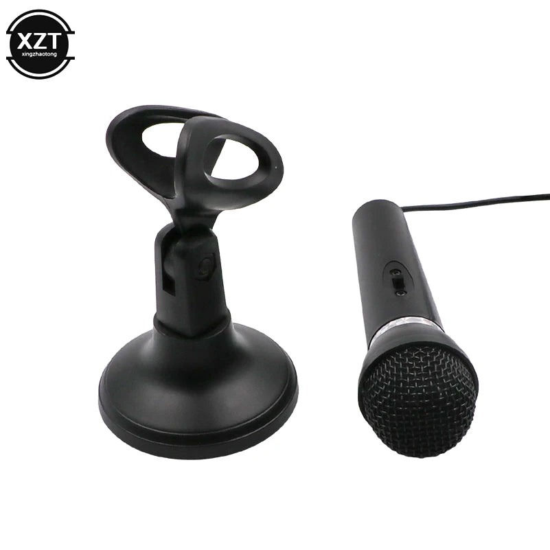 NEW Condenser Microphone Handheld 3.5mm Plug with MIC Desktop Stand for PC YouTube Video Skype Chatting Gaming Podcast Recording