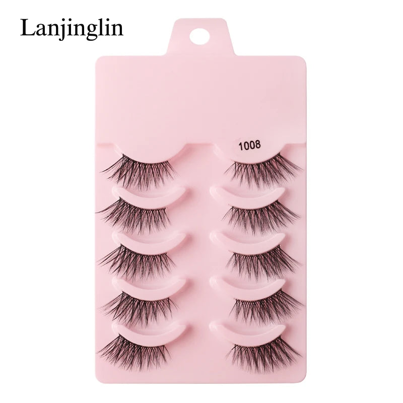 False Eyelashes 3/5/10 Pairs Half Lashes Cat Eye Natural Look Faux Cils Wispy 3d Mink Eyelashes Extension Make up Tools Cílios