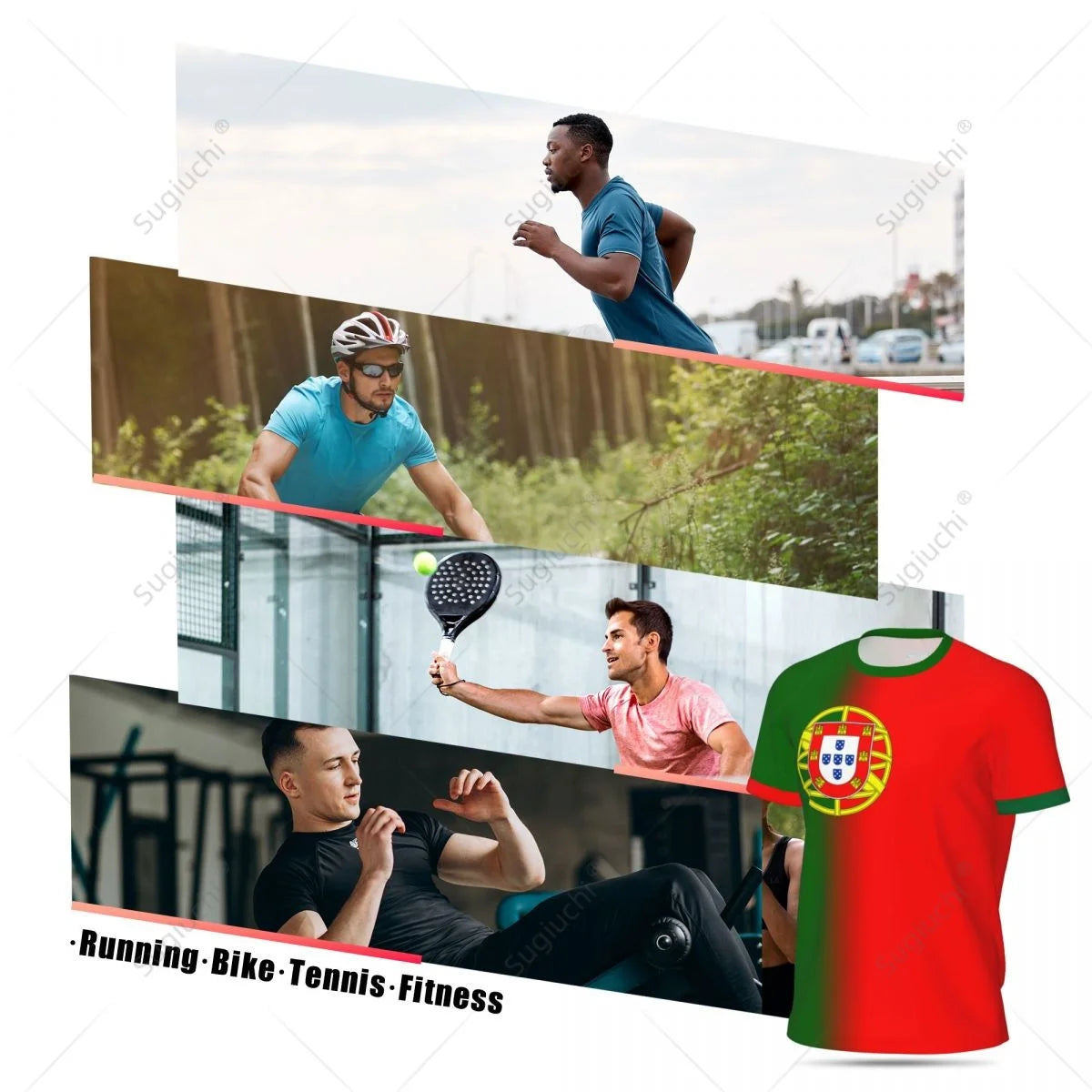 Sports Mesh T-shirt Portugal Flag For Running Bike Soccer Tennis Football Fitness Tees 3D Printed Custom shirt foot pas cher