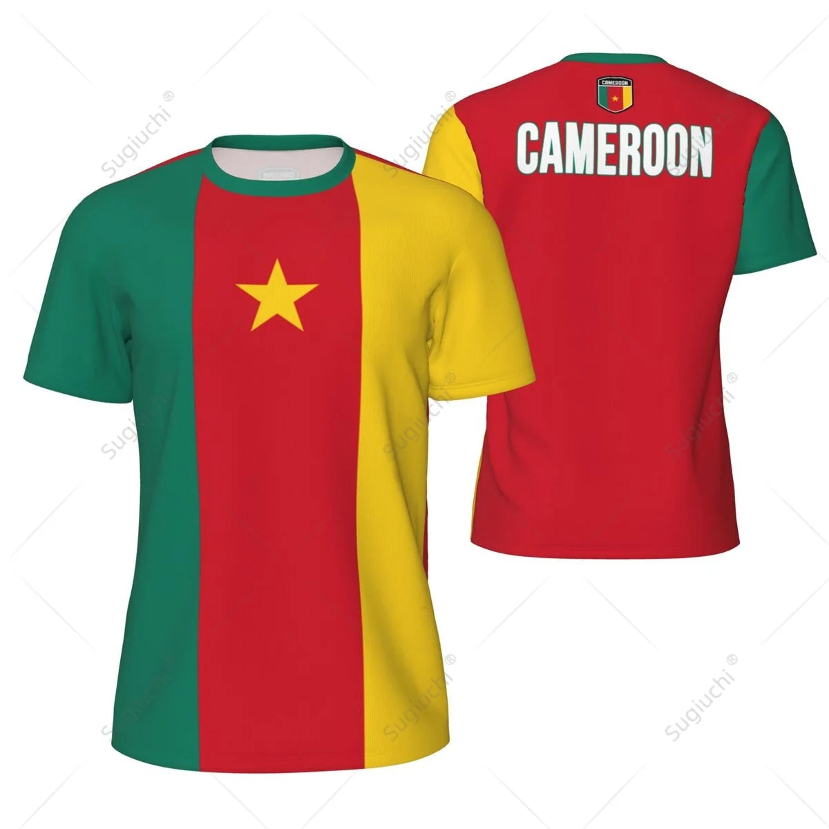 Sports Mesh T-shirt Cameroon Flag For Running Bike Soccer Tennis Football Fitness Tees 3D Printed Custom