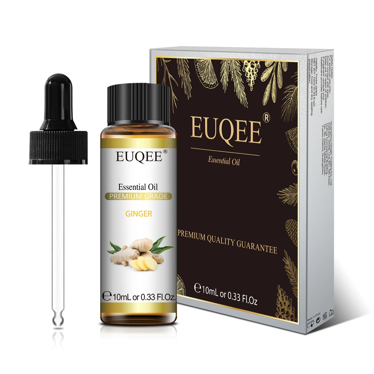 EUQEE 10ML Palo Santo Natural Essential Oil With Glass Dropper Oregano Cardamom Marjoram Fennel Lemon Eucalyptus Aroma Oils