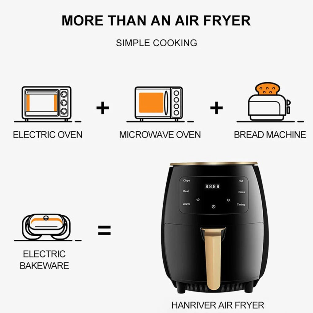 6L Electric Air fryer Multi-functional Intelligent Touch Screen Oven Large Capacity Mechanical Deep Fryer For Home Airfryer