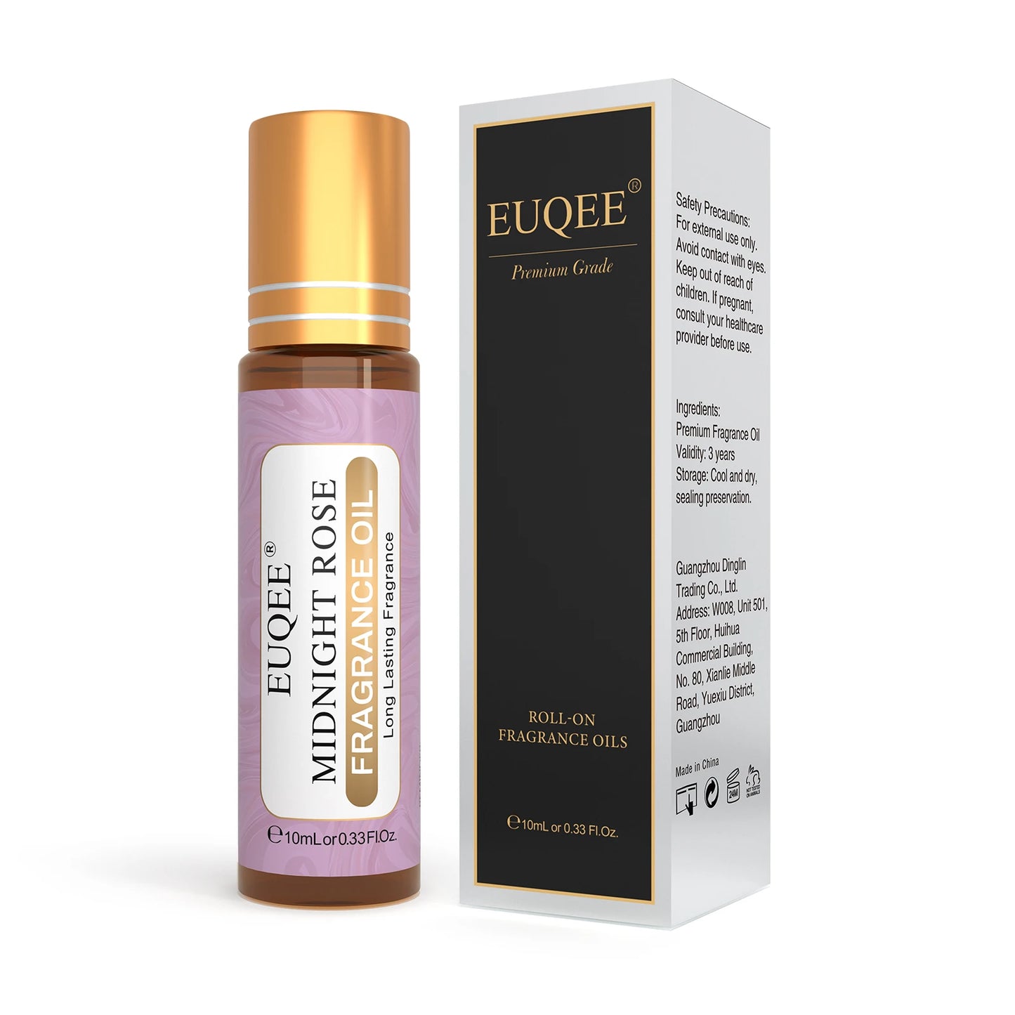 EUQEE 10ml Women's Roller Fragrance Oil-Coconut Vanilla Bubble Gum Bright Crystal Bombshell Midnight Rose Angel Aroma Oils