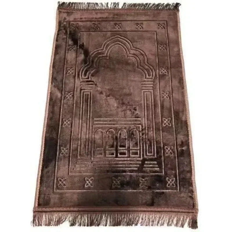 Prayer Rug Embroidery Islamic Muslim Tassel Tapestry Decoration Eid Gift Super Soft Thin Prayer Mat