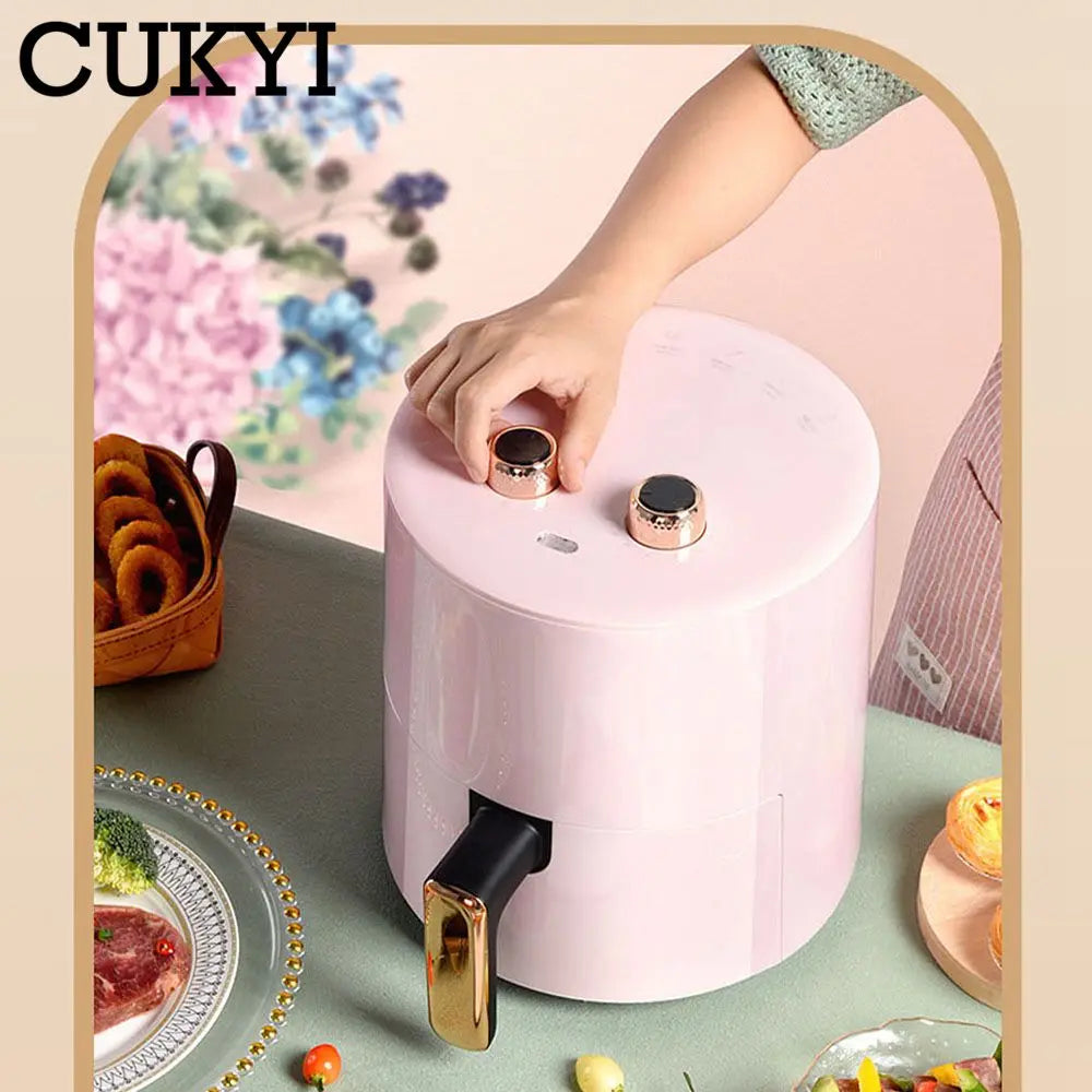 CUKYI 3.7L 1300W Electric Air Fryer Baking Oven Automatic Cooking Machine French Fries Maker Fruit Dryer BBQ Tools Oil Free 220V