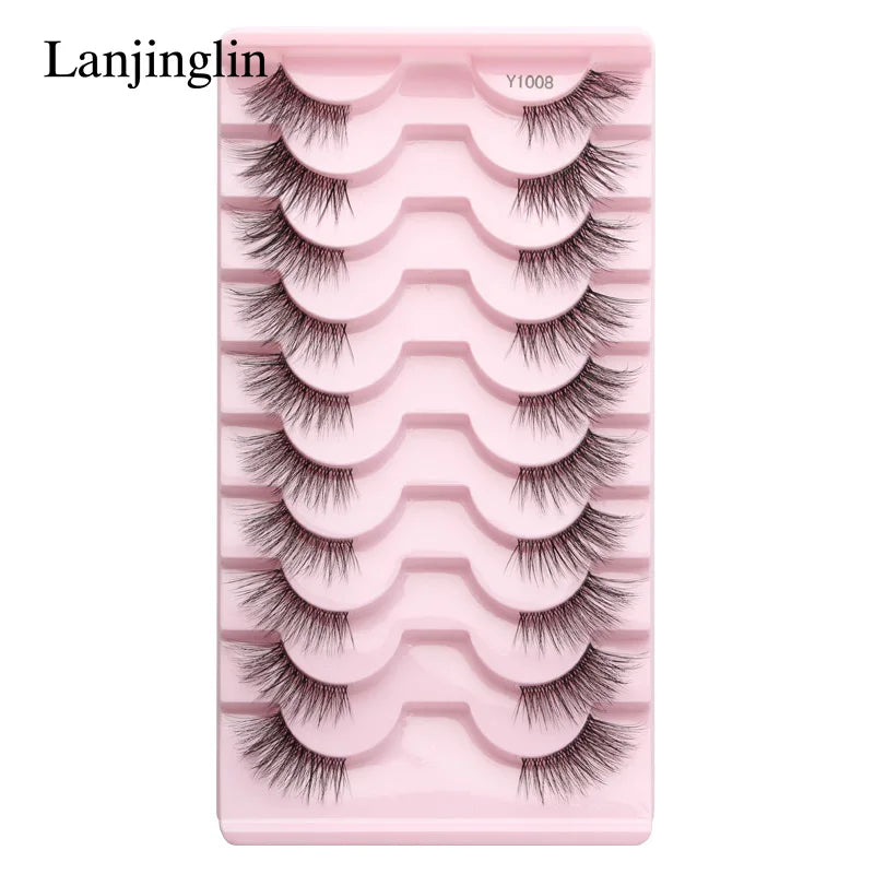 False Eyelashes 3/5/10 Pairs Half Lashes Cat Eye Natural Look Faux Cils Wispy 3d Mink Eyelashes Extension Make up Tools Cílios