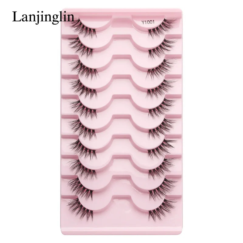 False Eyelashes 3/5/10 Pairs Half Lashes Cat Eye Natural Look Faux Cils Wispy 3d Mink Eyelashes Extension Make up Tools Cílios