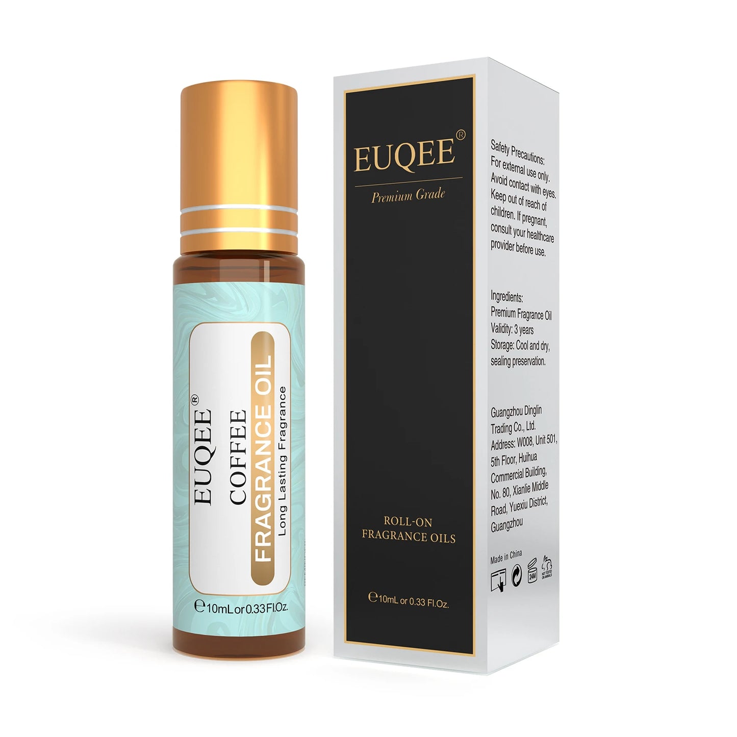 EUQEE 10ml Women's Roller Fragrance Oil-Coconut Vanilla Bubble Gum Bright Crystal Bombshell Midnight Rose Angel Aroma Oils