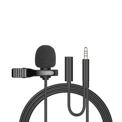 Mini Tie Lapel Clip-on Wired Microphone Mic 3.5mm USB Type C Plug for Cell Smartphone PC Laptop Chatting Singing Karaoke Meeting