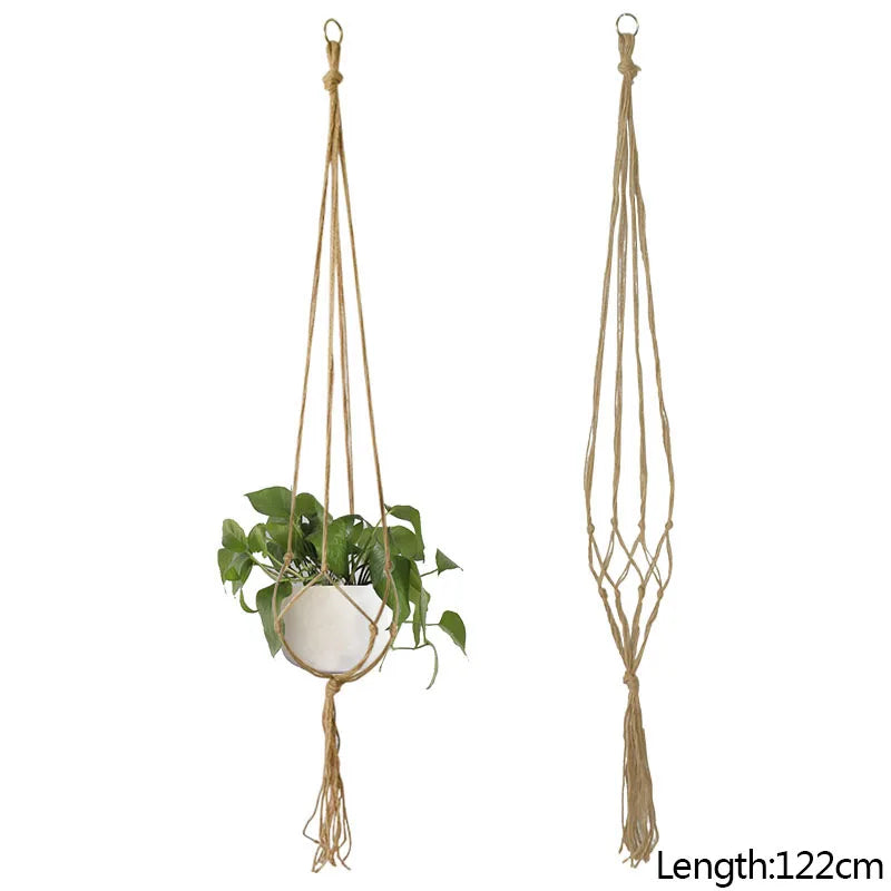 1Pcs Handmade Flower/Pot Hanging Baskets Macrame Plant Hanger Flowerpot Holder Net For Wall Decoration Countyard Garden Supplies