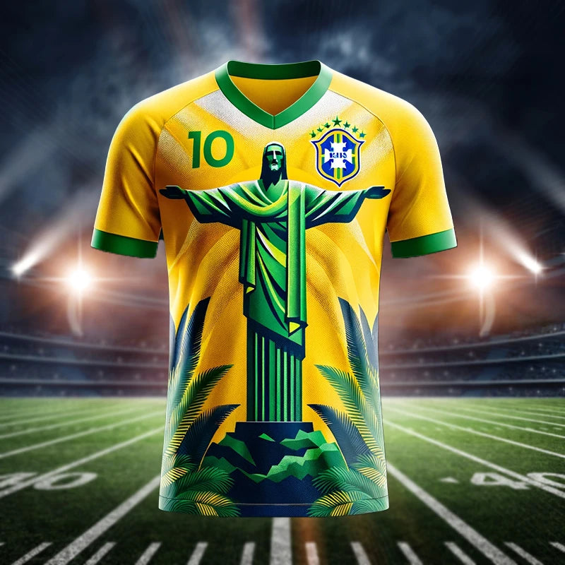 2024 Brazil Special Edition Football Jersey Men's Summer Outdoor Sports Clothing Women Men Fans Tee Casual Breathable Sweatshirt