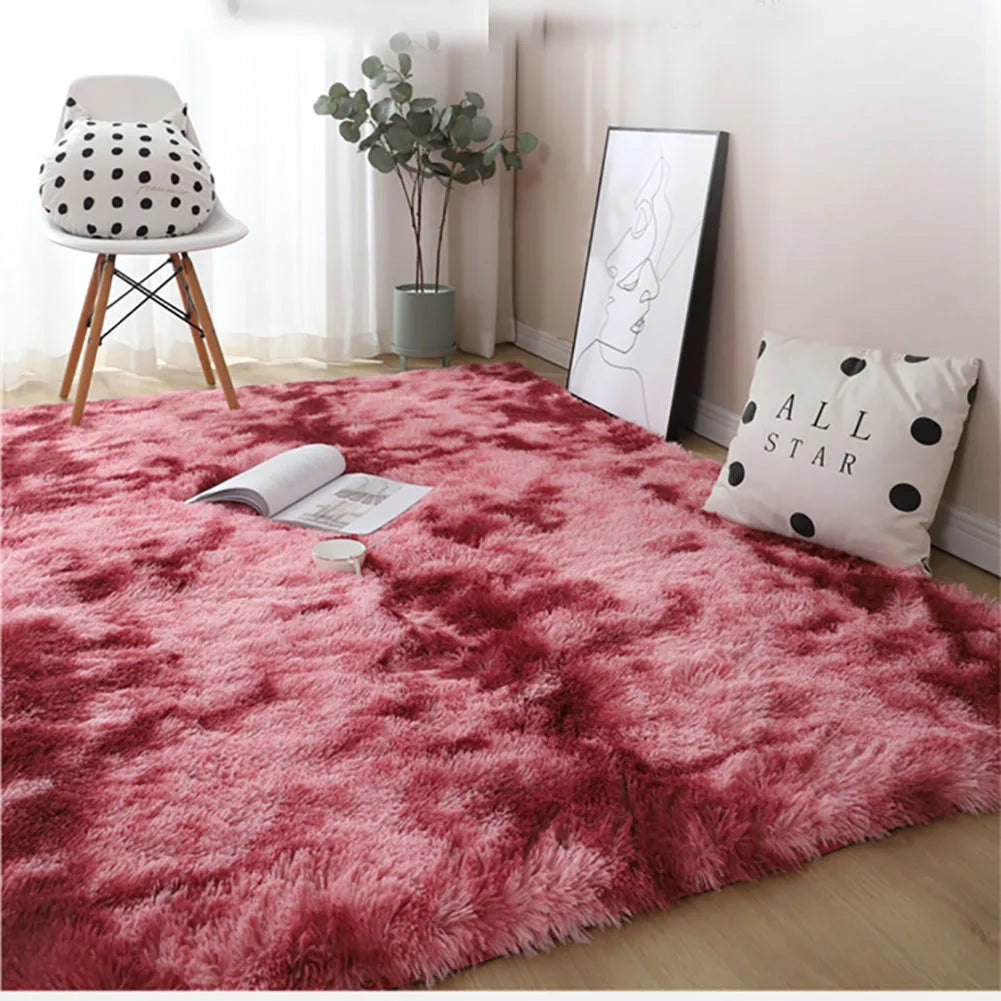 40x60cm Carpet Tie Dyeing Plush Soft Floor Mat for Living Room Bedroom Anti-slip Rug