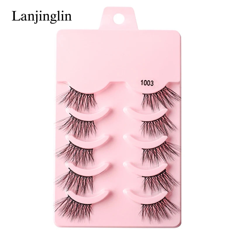 False Eyelashes 3/5/10 Pairs Half Lashes Cat Eye Natural Look Faux Cils Wispy 3d Mink Eyelashes Extension Make up Tools Cílios