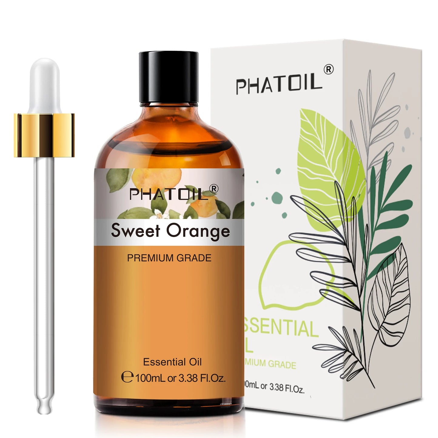 PHATOIL 100ml Essential Oils Lemon Eucalyptus Sweet Orange Cinnamon Vanilla Aroma Oils for Humidifier Diffuser Aromatherapy