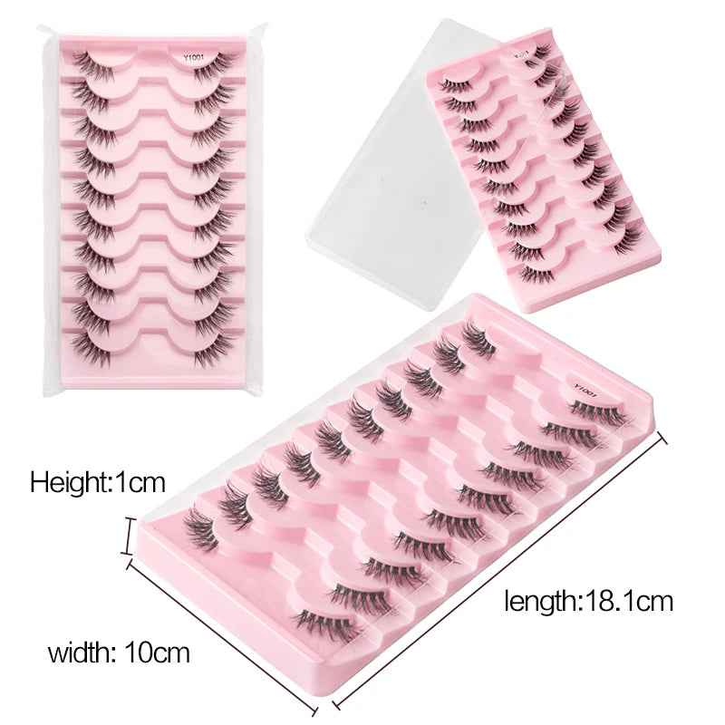 False Eyelashes 3/5/10 Pairs Half Lashes Cat Eye Natural Look Faux Cils Wispy 3d Mink Eyelashes Extension Make up Tools Cílios