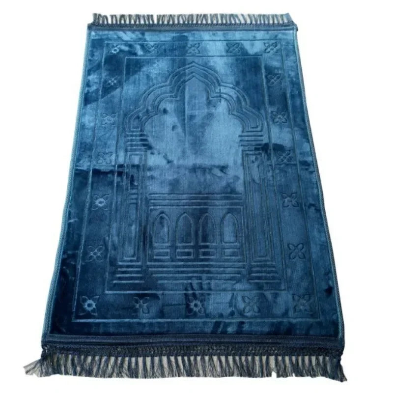 Prayer Rug Embroidery Islamic Muslim Tassel Tapestry Decoration Eid Gift Super Soft Thin Prayer Mat