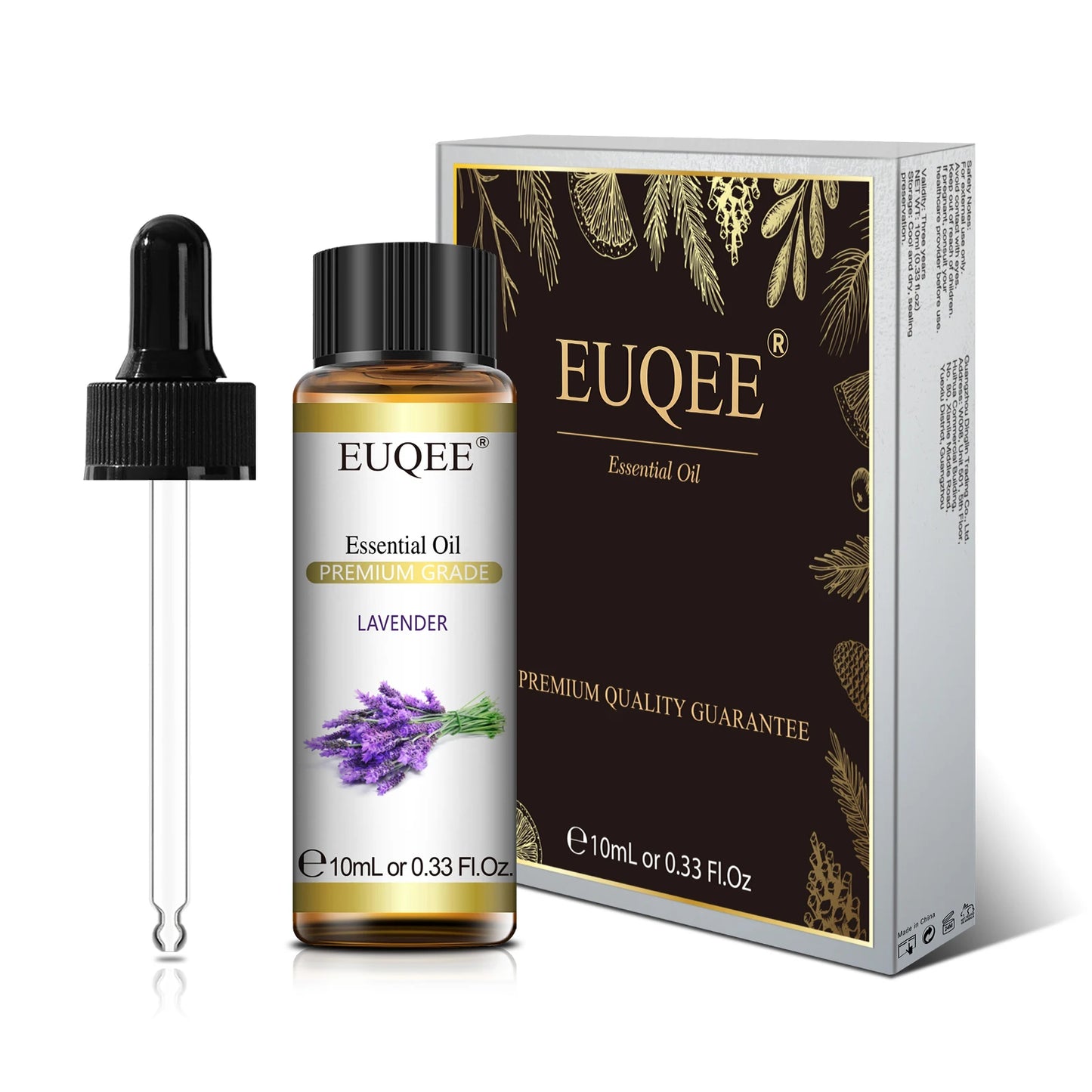 EUQEE 10ML Palo Santo Natural Essential Oil With Glass Dropper Oregano Cardamom Marjoram Fennel Lemon Eucalyptus Aroma Oils