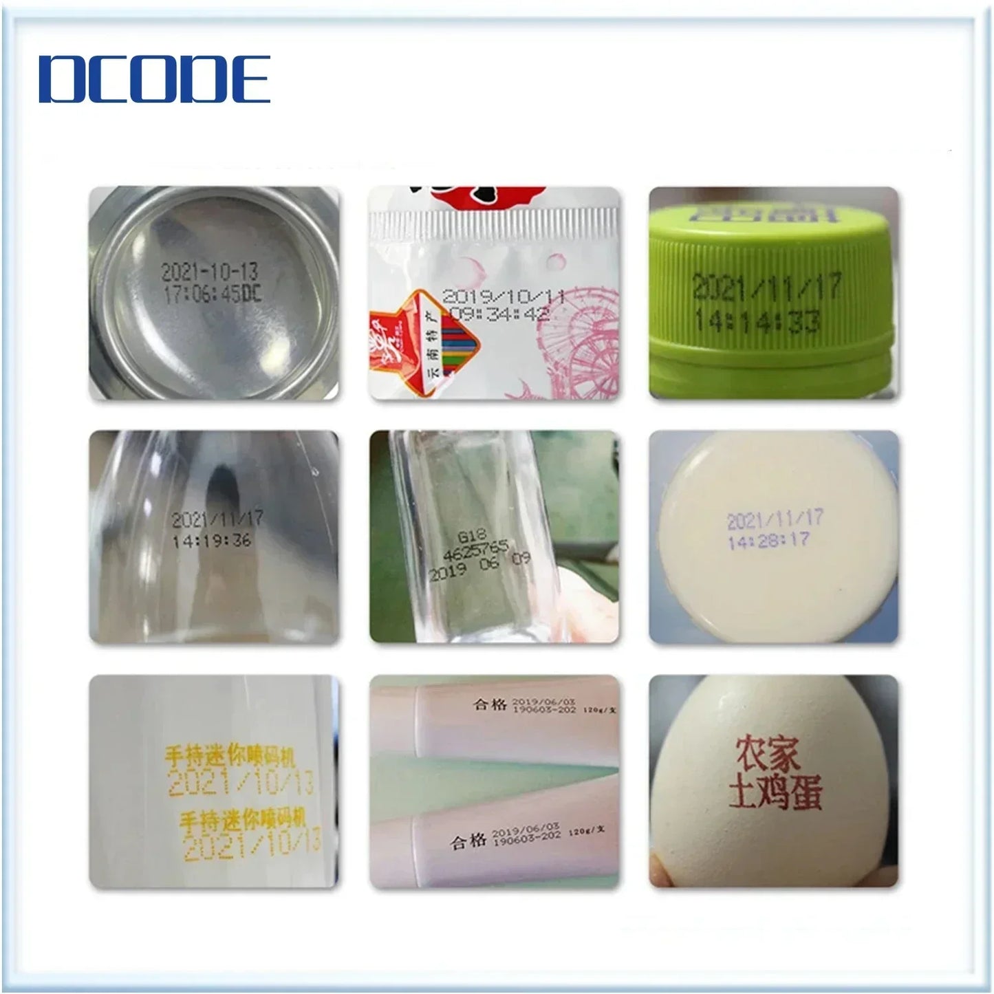 DCODE DC12 12.7mm Portable Mini Printer Split Mini Inkjet Printer Text QR Barcode Image Batch Number Logo Date Coding Machine