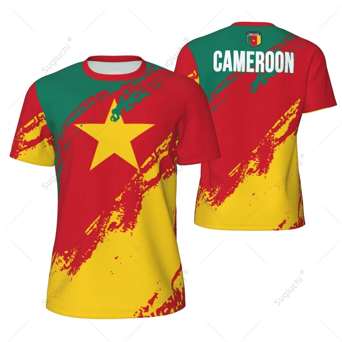 Sports Mesh T-shirt Cameroon Flag For Running Bike Soccer Tennis Football Fitness Tees 3D Printed Custom