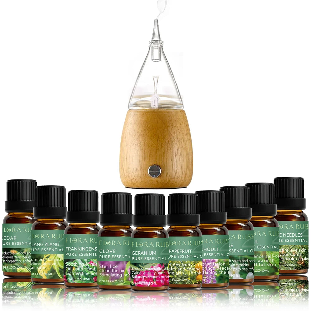 Essential Oils for Diffusers Lavender Eucalyptus Tea Tree Peppermint Rosemary Mint Bergamot Lemon Rose Pure Essential Oil 10ml