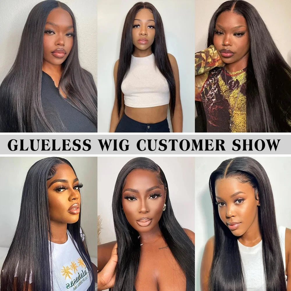 Glueless Wig Human Hair Wear and Go 200% Straight 13x4 13x6 Lace Frontal Wig Human Hair 5x5 6x4 9x6 7x5 Pre Cut Lace Closure Wig